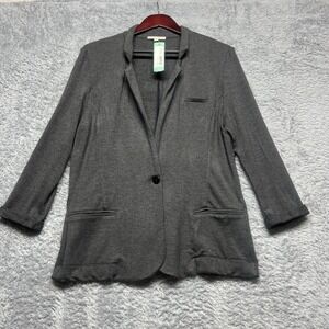 Le Lis Blazer Jacket Womens XL Gray Knit One Button Closure Schoolboy New‎ NWOT